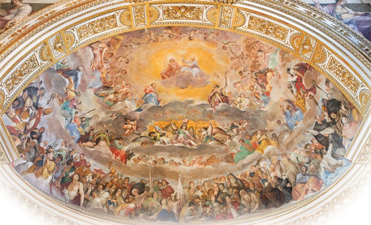the glory of heaven by giovanni da san giovanni in the basilica di santi quattro coronati in rome